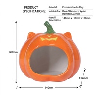 Decoración de Cerámica con Forma de Calabaza Personalizable para Hámsteres y Animales Pequeños, Venta al por Mayor, Escondite para Hámsteres de Halloween