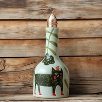 Vase en céramique chat peint à la main Arrangement nouvelle maison décoration français haut de gamme rétro salon fleur Art déco décoratif