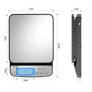 เครื่องชั่งดิจิตอลพกพา Veidt รุ่น SF-801 สำหรับชั่งน้ำหนักสินค้าทางไปรษณีย์ ชั่งครัว ชั่งของทั่วไป ความละเอียดสูง ชั่งได้ถึง 1 กรัม - Product Image 3