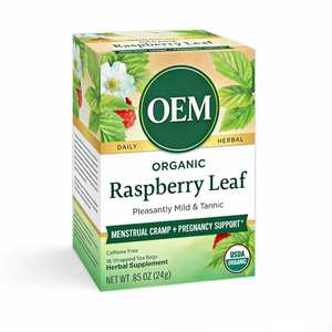 Té de Hoja de Frambuesa Orgánico al por Mayor, 16 Bolsitas, Sin Cafeína, para Cólicos Menstruales y Apoyo en el Embarazo - Product Image 1