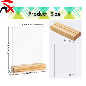 Base de Madera para Letreros Acrílicos Transparentes, Soporte en Forma de T para Exhibición en Escritorio, Base de Plástico para Decoración de Bodas, Restaurantes y Fiestas - Product Image 3
