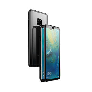 Pour <span class=keywords><strong>Huawei</strong></span> <span class=keywords><strong>Mate</strong></span> <span class=keywords><strong>20</strong></span> cadre en métal avant et arrière en verre trempé étui de protection complet du corps étui à adsorption magnétique - Product Image 1