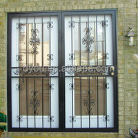 Puerta Corredera de Aluminio y Vidrio Front Armos Security con Rejilla, Acabado con Recubrimiento en Polvo, Certificación ISO9001, Herrajes HOPO