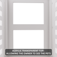 Maison pour animaux de compagnie en plastique solide imperméable pour chiens et chats, facile à nettoyer, avec fenêtre, moderne, multifonctionnelle, lit pour chat et chien pour le salon