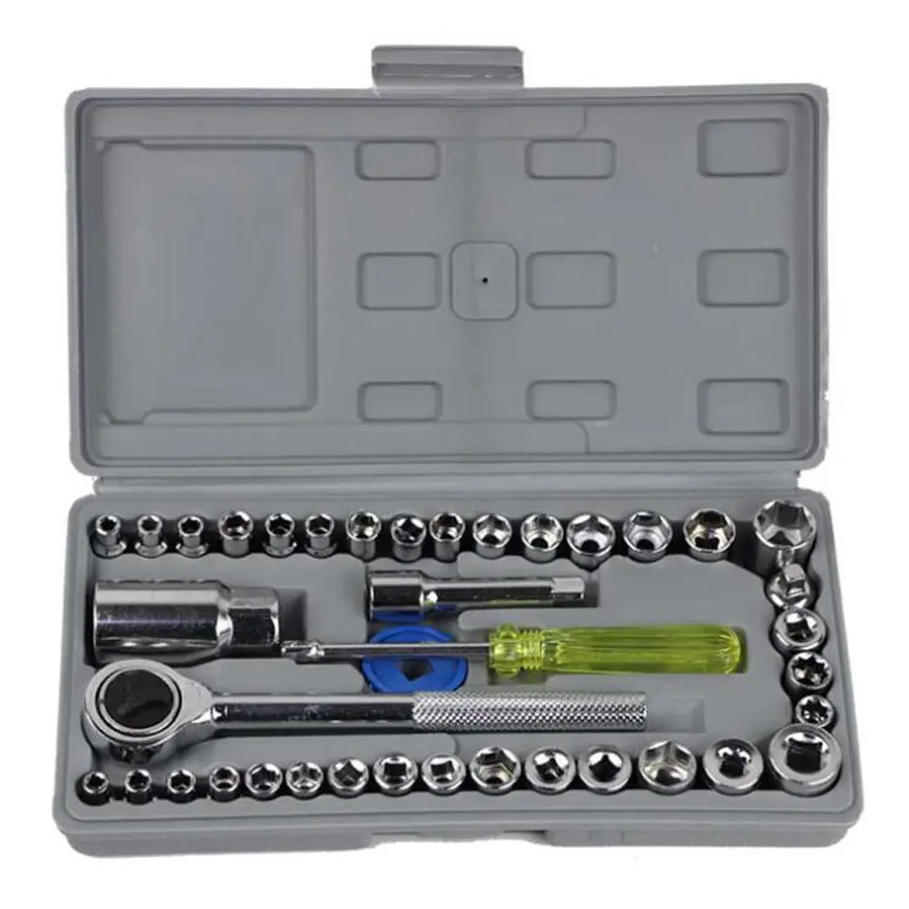 High quality 40pcs Steel combination socket wrench set screwdriver hand tools