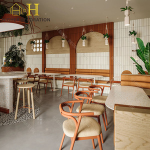 Meubles pour café Ins <span class=keywords><strong>Nice</strong></span> personnalisés, banquette de restaurant en bois de couleur claire, ensemble canapé, café, restaurant, table <span class=keywords><strong>à</strong></span> manger et chaises - Product Image 2