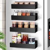Magnetisches Kühlschrank-Aufbewahrungsregal Starker Magnet Wandmontiertes Küchenregal Bohrfreier Organizer