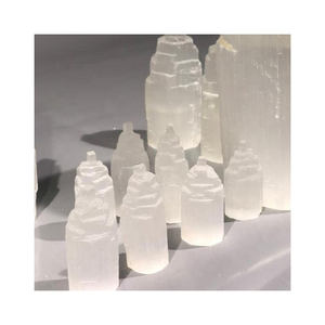 Lámparas de Cristal de Selenita Natural de Alta Calidad con Base de Latón y Pantalla de Piedra, Decoración Eléctrica para el Hogar, 5-10 cm - Product Image 1