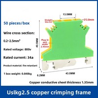 USLKG bornier à rail Din laiton PC matériel connexion à vis terre/terre Type d'alimentation pour bornier électrique automobile