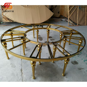 SMOOTH Wedding Furniture Stainless Steel Serpentine Children <strong>Table</strong> <strong>Gold</strong> Round Kids <strong>Table</strong> With White MDF Top - Product Image 4