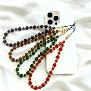 Nouvelle chaîne de téléphone en cristal avec perles multicolores et bracelet anti-perte original en stock - Product Image 3