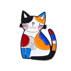 Renkli Kawaii kedi pimleri siyah kedi emaye Pin Metal rozeti gemi hazır - Product Image 5