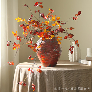 ดอกไม้ประดิษฐ์รูปใบเมเปิ้ลยี่ห้อ Yihua ขนาด 54 ซม. สีสันฤดูใบไม้ร่วง ทำจากผ้าไหม สำหรับตกแต่งบ้าน จัดวางบนโต๊ะ - Product Image 1