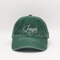 Gorra de Béisbol de 6 Paneles, Verde, de Algodón Lavado, Sin Estructura, con Logotipo Bordado Personalizado, Ajustable, de Perfil Bajo, Estilo Vintage