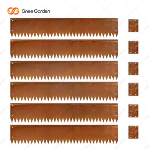 GNEE Corten Steel 8-Inch Rectangle Garden <b>Edging</b> with Weather Resistant Natural Finish for Outdoor Landscape <b>Borders</b> - Product Image 2