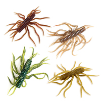 Nouvelle Arrivée - Leurre Souple Épineux 9,5 cm 9g, Ver Bionique Flexible Multi-Armees en TPE, Swimbait Souple 5 Couleurs pour Pêche en Mer au Bar