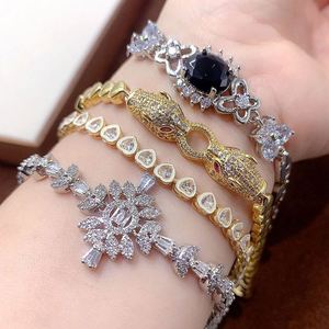 Gold Plated Shiny Zircon Diamond <b>Bracelet</b> Sparkling Cubic Diamond Micro-Paved Mix Bangle Luxury Micro-Inlaid Zircon <b>Bracelet</b> - Product Image 6