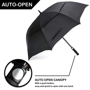 Персонализированный сверхлучший Двойной Навес для гольфа большой негабаритный непродуваемый Водонепроницаемый Автоматический Открытый Зонт с черным покрытием - Product Image 5