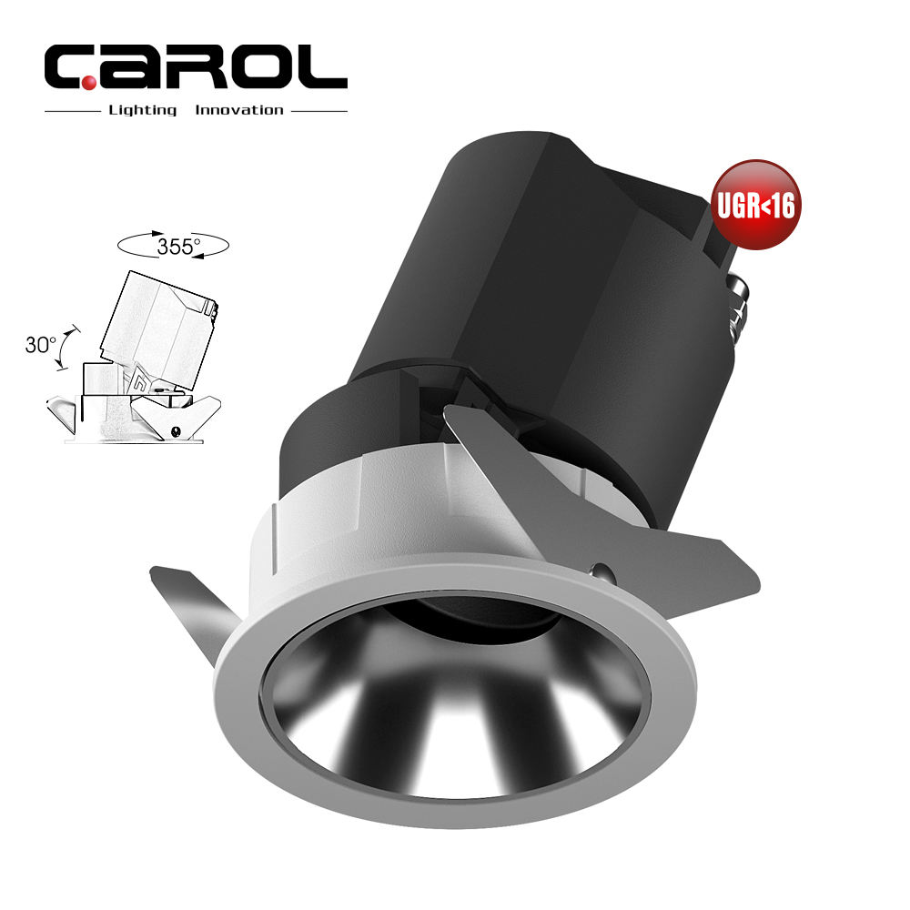 Carol Adjustable Anti Glare ceiling trimless down light 75mm 12 watt cob downlight recessed light spotlight led
