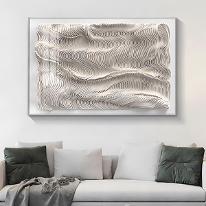 Tùy chỉnh bán buôn trừu tượng sóng 3D kết cấu tường điêu khắc cho khách sạn sang trọng tác phẩm nghệ thuật & bất động sản trang trí nội thất - Product Image 5