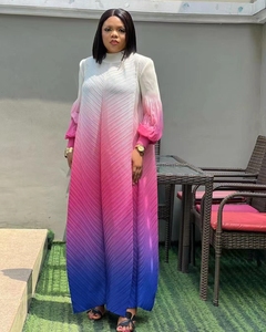 <span class=keywords><strong>Outlet</strong></span> di Fabbrica Ultimo Nuovo Stile Abiti Lunghi Casual da Donna <span class=keywords><strong>Taglie</strong></span> <span class=keywords><strong>Forti</strong></span> con Maniche Lunghe Plissettate - Product Image 4