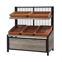 Zware metalen ijzeren 5-laags mandenrek met epoxy poedercoating voor fruit- en groentepresentatie in supermarkten