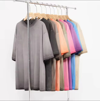 Camiseta de punto extragrande unisex al por mayor, 100% algodón, diseño liso para estampar, transpirable, 300g para hombre