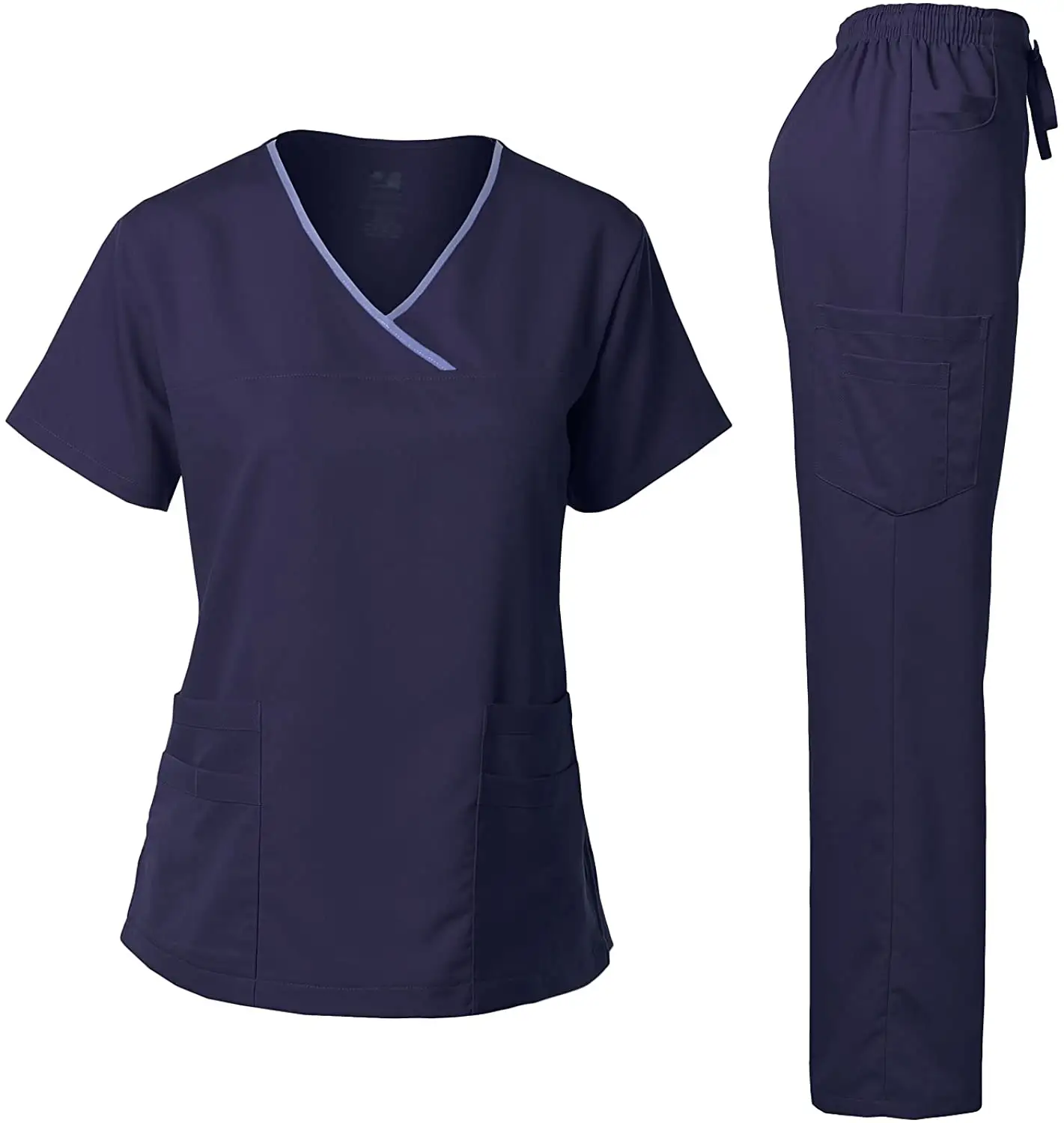 Conjunto de uniforme médico elástico para mujer, de hospital uniforme de enfermera, uniformes de personal de hospital, Top y pantalones de encuadernación