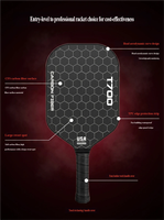 Raquette de pickleball en fibre de carbone mate à texture tissu T700, même modèle que Kaster, épaisseur 16 mm, compétition professionnelle, en stock