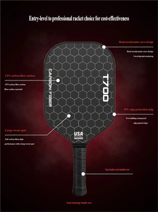 Raquette de pickleball en fibre de carbone mate à texture tissu T700, <span class=keywords><strong>même</strong></span> modèle que Kaster, épaisseur 16 mm, compétition professionnelle, en stock - Product Image 2