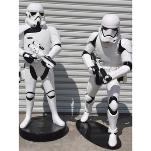 Résine artistique peint à la main TV film personnage soldats blancs grands ornements série tempête Sculpture cinéma centre commercial KTV décoration - Product Image 2