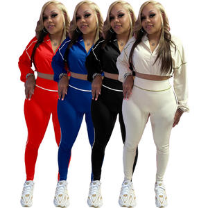 2025新款秋季女装两件套长袖休闲紧身瑜伽套装健身女装两件套长裤套装 - Product Image 1