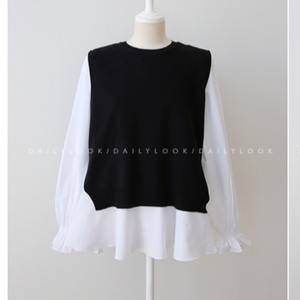 <span class=keywords><strong>Camicia</strong></span> Elegante da Donna Coreana con <span class=keywords><strong>Collo</strong></span> Tondo e <span class=keywords><strong>Volant</strong></span> Primavera-Autunno 2026 - Product Image 2