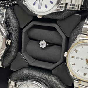 Wholesale Luxury 4 Slots Automatic <strong>Watch</strong> Winders Black Wood Grain Rotating <strong>Watches</strong> Storage <strong>Box</strong> in Stock - Product Image 4