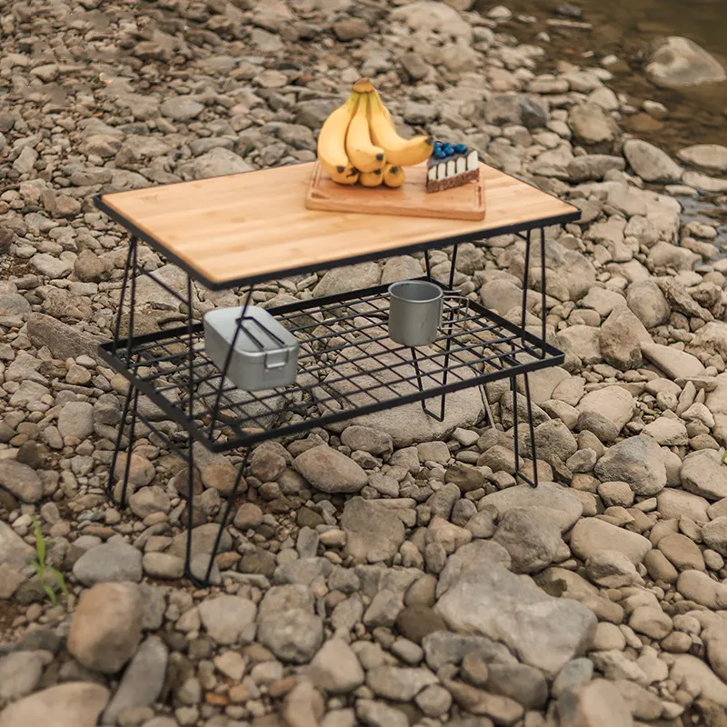 Outdoor Tisch Nordic Wohnzimmer möbel Tragbare Metall Holz Moderne Klapp konsole Grill Picknick Wandern Camping Outdoor Tische