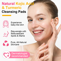 40 Tampons Nettoyants Acide Kojique et Curcuma pour le Nettoyage et l'Exfoliation du Visage