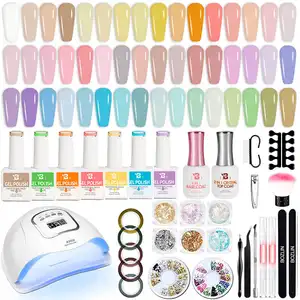 OEM Nail Polish Manufacturer 48 Colors 10ml Semi Permanent Soak Off Polish Nail Gel Kits with UV Lamp