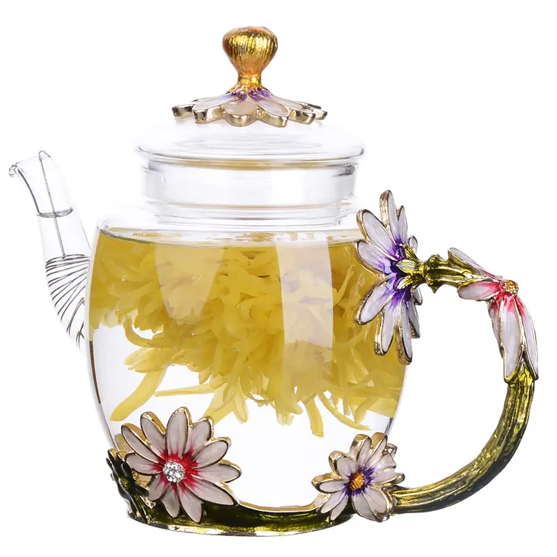 ชุดกาน้ำชาแก้วใสทนความร้อนเคลือบ,ชุดถ้วยกาชงกาแฟกาแก้วกาน้ำชาแก้วชุดชากังฟูแก้วของขวัญขนาด300มล.