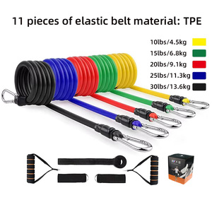 Conjunto de <span class=keywords><strong>bandas</strong></span> de resistencia para entrenamiento muscular, accesorios de Fitness, <span class=keywords><strong>bandas</strong></span> elásticas de resistencia con asas, equipo de gimnasio en casa, ejercicio corporal - Product Image 5