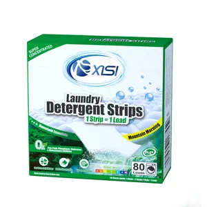 Tiras de detergente para a roupa biodegradáveis, preço de fábrica, folhas de papel super condensado para detergente para a roupa