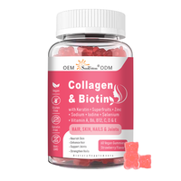 Soutien OEM/ODM : Collagène et biotine avec kératine, zinc et vitamines – 60 gommes pour la peau, les cheveux, les ongles et le soutien des articulations