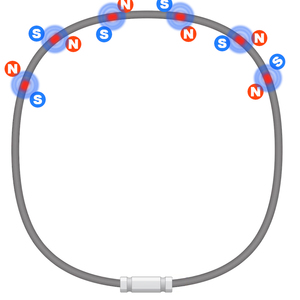 Collier Énergétique Sportif Unisexe en Silicone Kelutd - Anneau Magnétique Énergétique Anionique en Acier Inoxydable 316L Plaqué Sous Vide 50cm - Product Image 6
