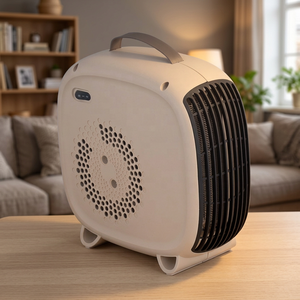 White 2000W Fast Heating Electric <b>Heater</b> Fan Overheat Protection Ventilation Tip-Over Protection Lighting for Desktop Use - Product Image 3
