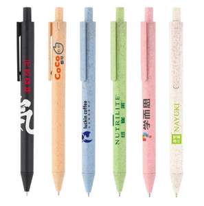 Fournisseur en gros de stylos à bille biodégradables et recyclables personnalisés, stylos écologiques en paille de blé - Product Image 5