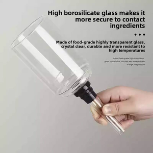 Ensemble de cafetière à siphon en <span class=keywords><strong>verre</strong></span> borosilicate 3/5 portions, cafetière manuelle à vide classique portable pour la préparation du café à la maison ou au bureau - Product Image 5