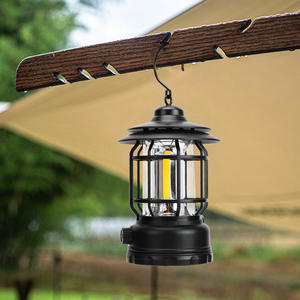 Vintage Rechargeable LED Rétro Camping Lanterne En Plein Air Randonnée Lumière Réglable Luminosité Portable Voyage Lampe - Product Image 1