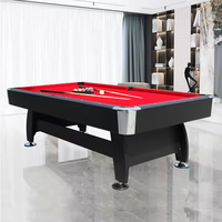 Table de billard professionnelle en marbre 7 pieds, avec lattes en MDF marbré personnalisées, pour snooker et billard, à monnayeur, avec poches en plastique