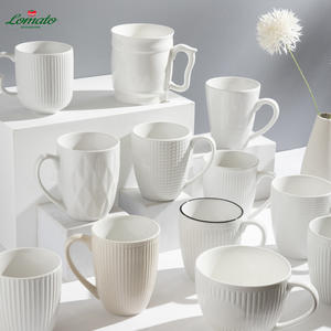 Tazas de Café de Porcelana Blanca con Logotipo Personalizado al por Mayor, Diseño Moderno con Relieve Esculpido, Ecológicas y Duraderas |   En stock - Product Image 5