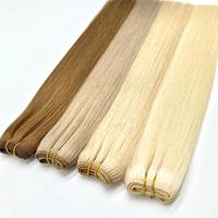 Extensions de cheveux humains Remy 100% européens de qualité supérieure, double trame, volume intense, tissées à la machine