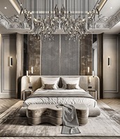 Lit de Luxe, Mobilier Haut de Gamme, Ensembles de Chambre Intelligents, Lit King Size de Luxe, Lit et Canapé de Salon de Luxe, Design Complet